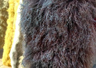 Couverture bouclée de fourrure de moutons de vraie longue de cheveux laine d'agneau mongole véritable de peau de mouton