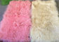 Laine mongole 60*120cm de peau de mouton de la couverture 100% de peau de mouton la vraie a teint les aperçus gratuits roses de couleur fournisseur