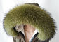 Collier détachable de fourrure de collier de fourrure de raton laveur grand long vrai pour le vert de l'hiver 80 cm fournisseur