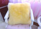 Coussin jaune de plancher de peau de mouton avec la tirette, oreillers brouillés mous de Seat de laine d'agneau  fournisseur