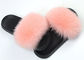 Sandales adaptées aux besoins du client de pantoufles de fourrure de Fox de femmes de couleur avec les cheveux brouillés/semelle en caoutchouc fournisseur