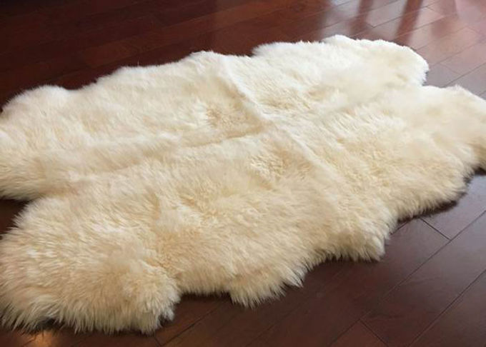 Grand petit tapis blanc en ivoire 4 de laine de l'Australie de vraie couverture de peau de mouton x 6 peau de pi 4