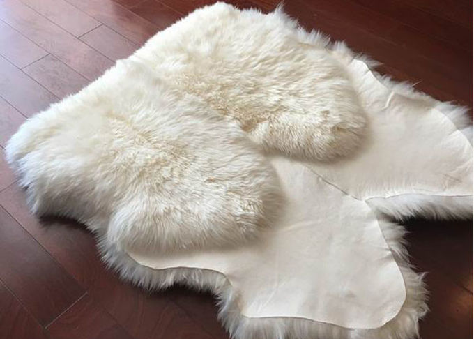 Grand petit tapis blanc en ivoire 4 de laine de l'Australie de vraie couverture de peau de mouton x 6 peau de pi 4