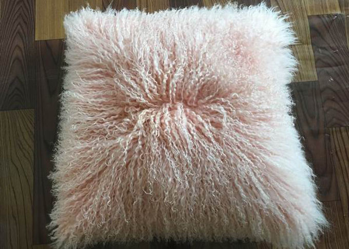 Le coussin mongol de peau de mouton de vraie peluche molle superbe couvre pouces 16x16 chauds