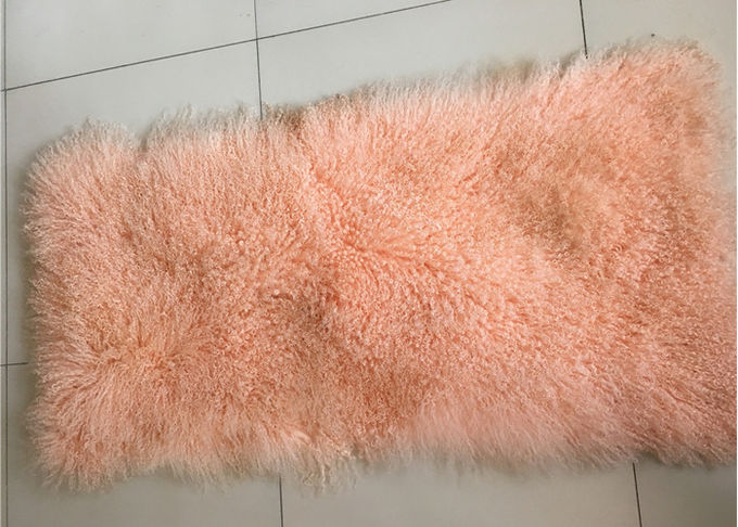 tissu mongol de fourrure de longue laine de 120*180cm vrai, couverture blanche de peau de mouton pour la crèche 