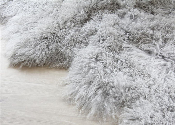 Chaud confortable de couverture mongole de peau de mouton de peau de peau pour des couvertures de jet de sofa