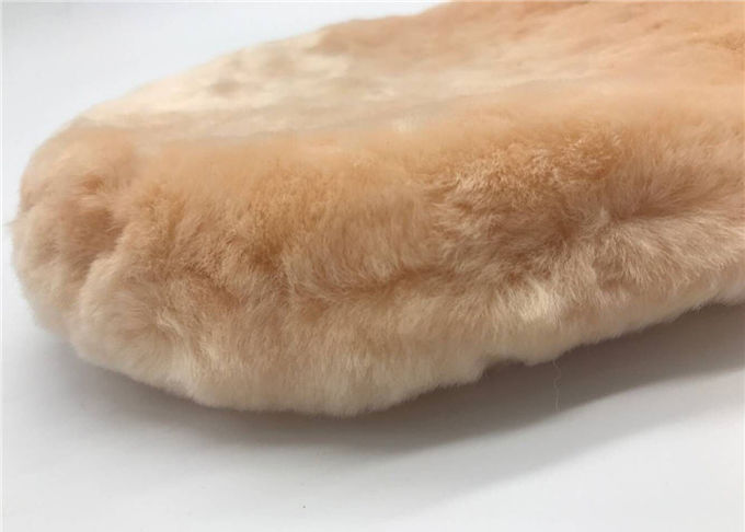 Couleur beige de Merino de laine de gant mou court véritable de lavage pour réduire des éraflures