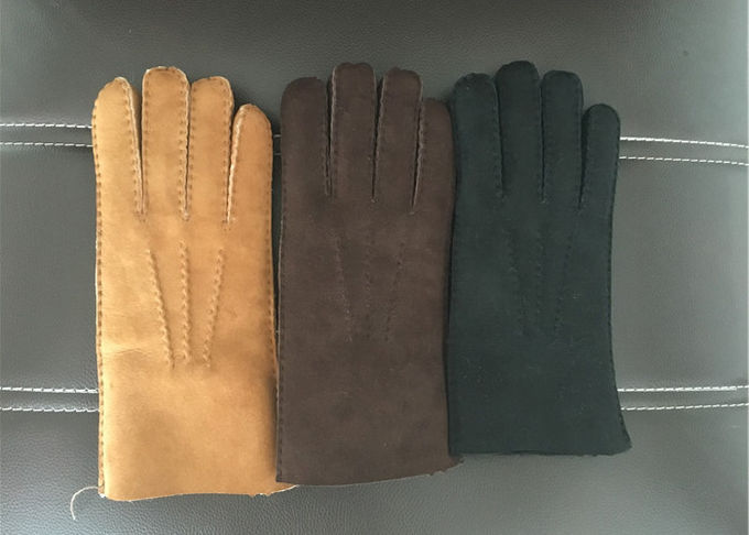 Cachemire rayant les gants de gants de peau de mouton les plus chauds avec des bouts du doigt d'écran tactile