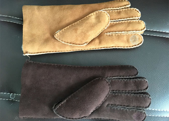 Double gants rayés de dames par peau de mouton en cuir noire respirable pour l'usage de téléphone portable 