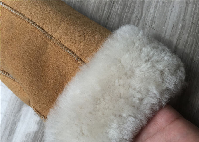 Gants fabriqués à la main de peau de mouton les plus chauds pour des dames avec la taille de manchette 5 - 6cm