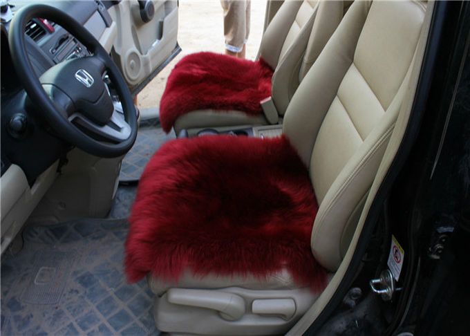 Long coussin pelucheux carré de laine d'agneau confortable pour la voiture siège arrière
