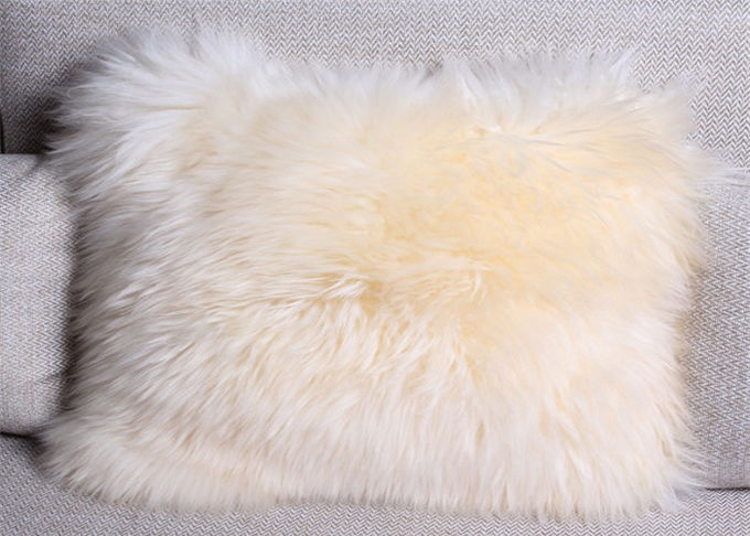 Forme décorative de place de coussin de laine d'agneau de sofa à la maison avec la longue laine lisse