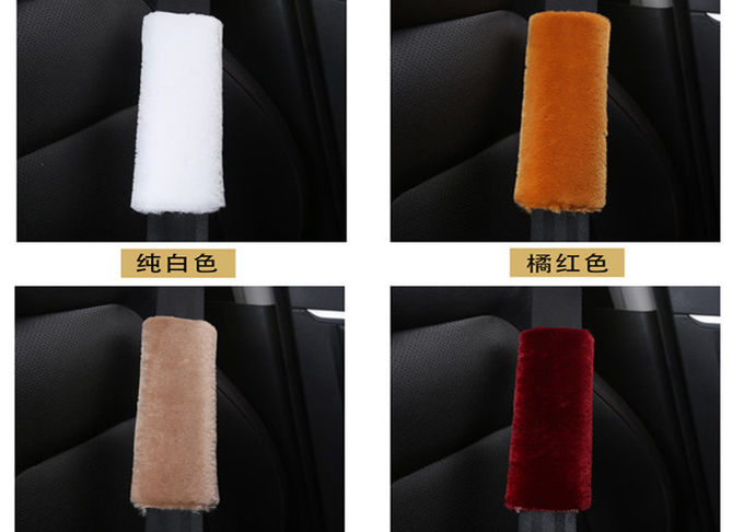 Couverture universelle de ceinture de sécurité De peau de mouton de Merino de voiture 14x24cm doux pour le cou protecteur