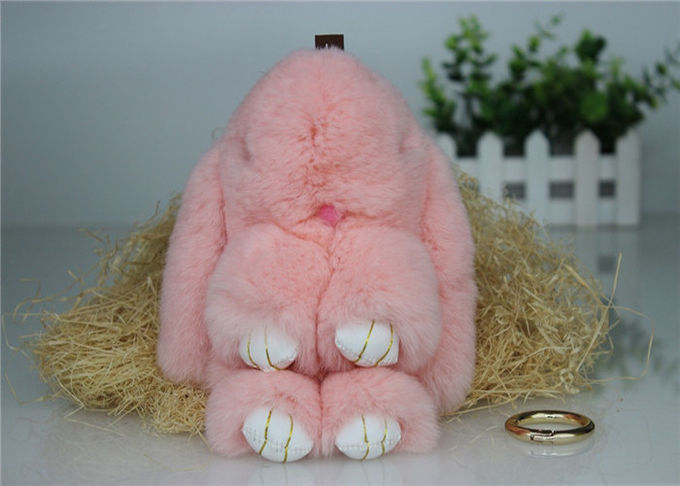 Étiquette de coup de Keychain de lapin de fourrure de lapin d'OEM 13 -20 cm pour le vêtement/décoration