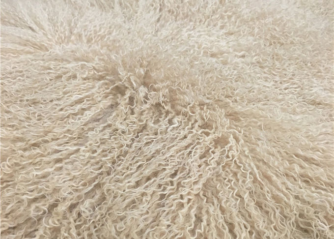 2 * 4 pieds autoguident la couverture mongole de jet d'agneau de tapisserie d'ameublement avec la peau de peau