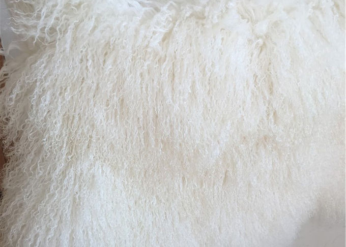 Couverture bouclée de plat de laine de peau de mouton de la peau 100% de longue de cheveux du Thibet fourrure mongole d'agneau