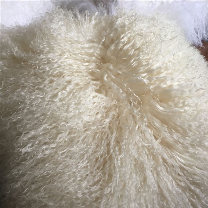 oreiller mongol d'agneau de couverture d'oreiller de laine de laine de peau de mouton de caisse bouclée d'oreiller